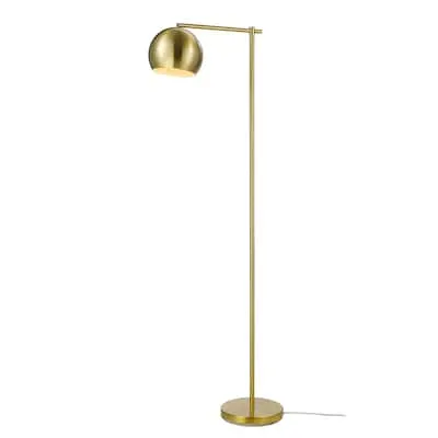 60.125-in Matte Brass Downbridge Floor Lamp with Metal Shade