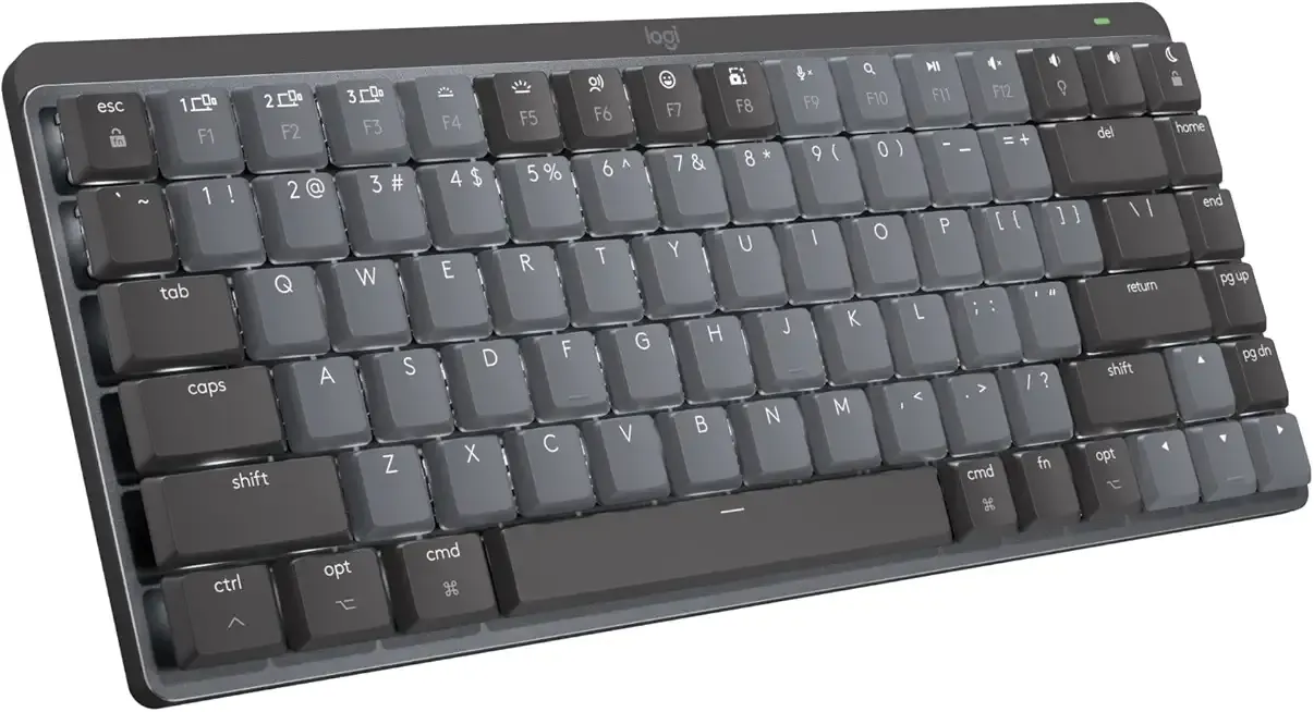 MX Mechanical Mini for Mac Wireless Illuminated Keyboard, Low-Profile Performance Switches, Tactile Quiet Keys, Backlit, Bluetooth, USB-C, Apple, iPad - Space Grey