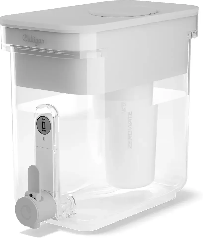 Culligan with ZeroWater Technology 23-Cup Water Filter Dispenser – Includes 5-Stage Advanced Water Filter, Certified to Reduce Lead, Total PFAS (Forever Chemicals), Mercury, Fluoride, and Chlorine