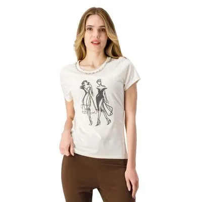 Playera Mxstaza Mujer Manga Corta Cuello Con Aplicación