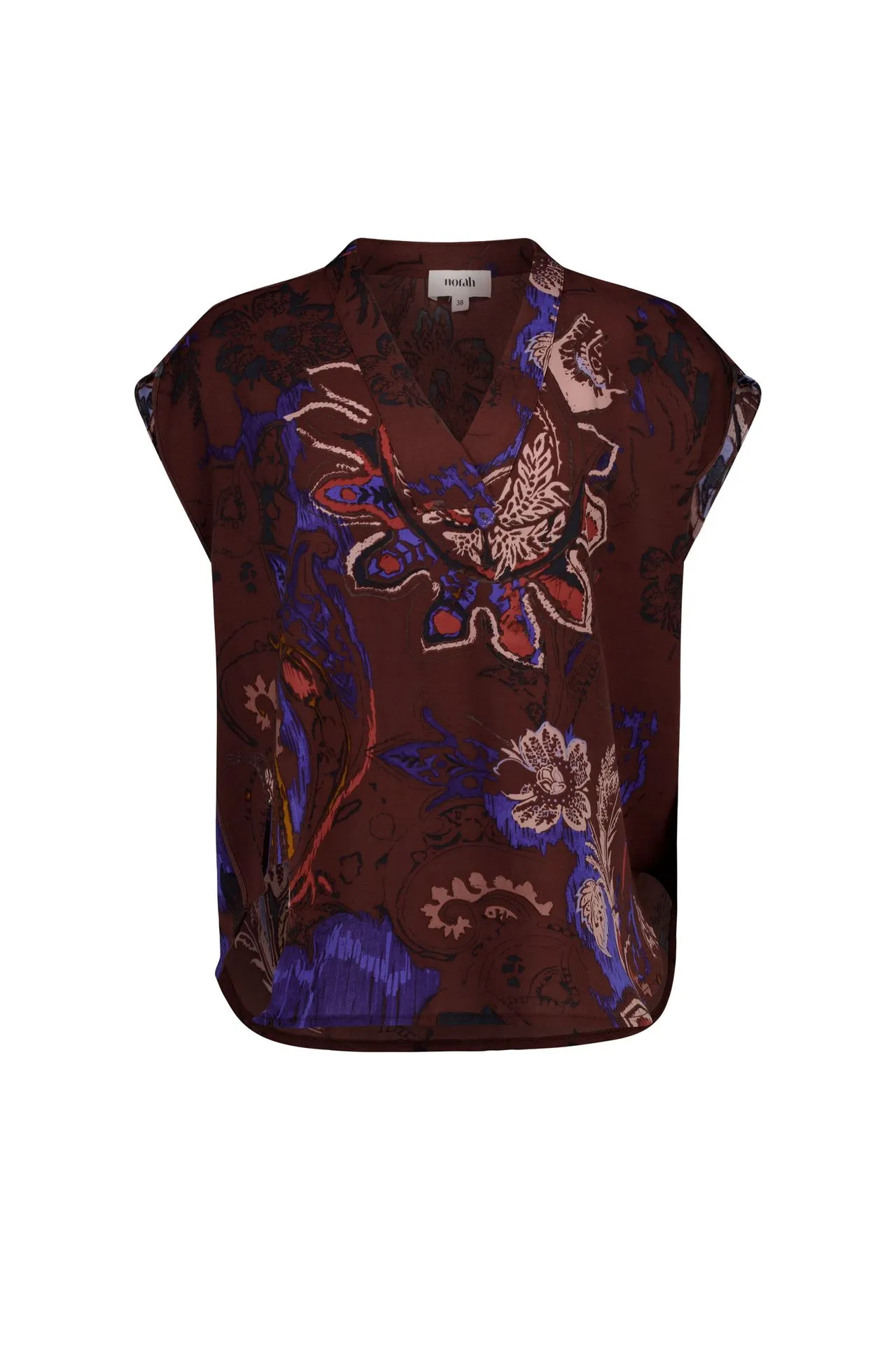 Bruine blouse met bloemenprint