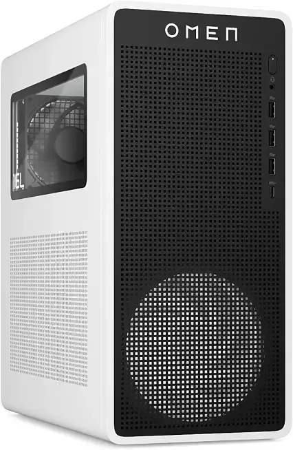 HP OMEN 16L Gaming Desktop, NVIDIA GeForce RTX 3050 Graphics, Intel Core i5-14400F 10-Core Processor, 32GB DDR5 RAM 1TB SSD, Windows 11 Pro Tower Computer, Docking Station, Snow White