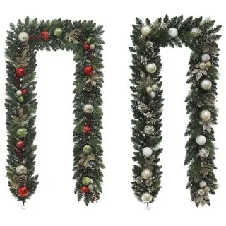 9' Pre-lit LED with Twinkle Decorated Artificial Garland