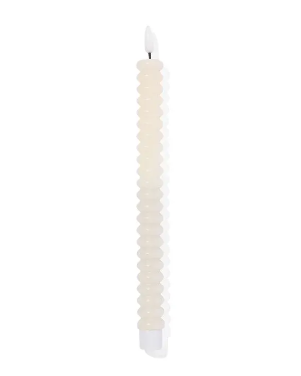 LED kaars Ø2.5x29cm ribbel ivoor