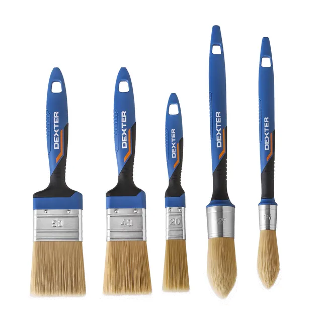 Set di pennelli DEXTER punta piatto e conico, 5 pezzi