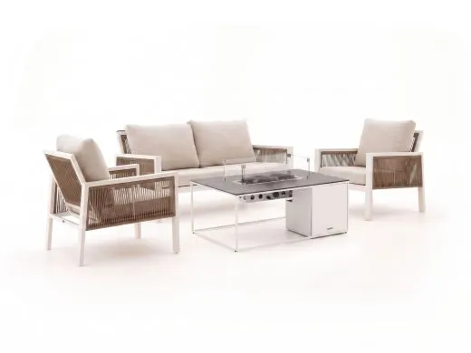 Manifesto Alzano/Cosidesign Line stoel-bank loungeset met vuurtafel 4-delig