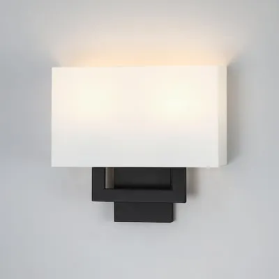 Lemmy 7-in W 1 -Light Matte Black Hardwired/Plug-in Dry Wall Sconce