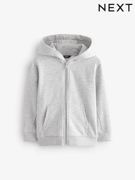 Black 1 Pack Plain Zip Through Hoodie (3-16yrs)