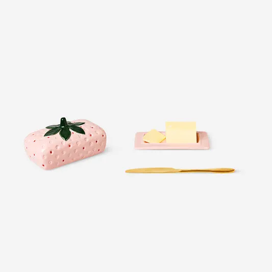 Pink strawberry butter tray