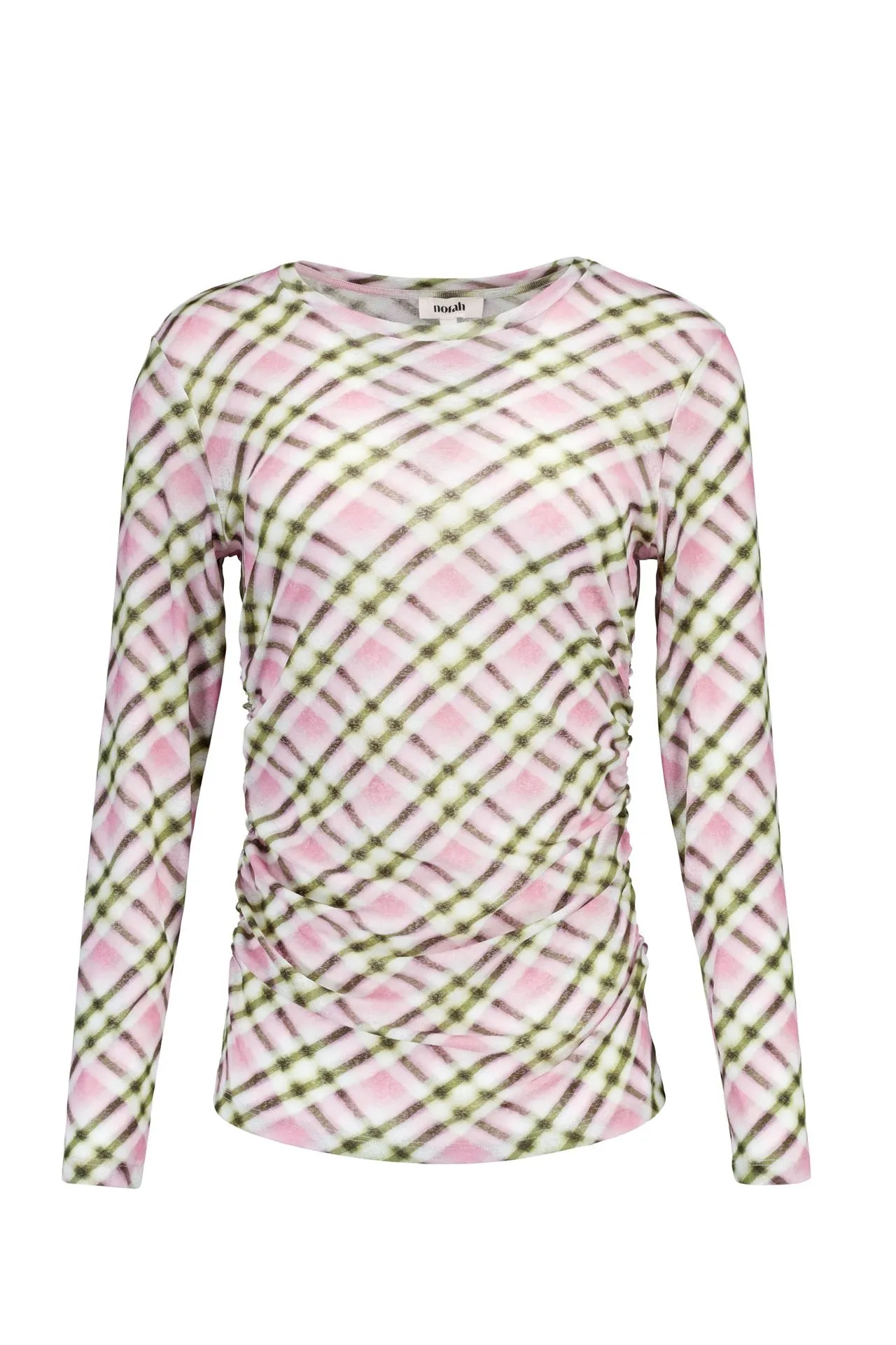 Roze/groen geruit shirt
