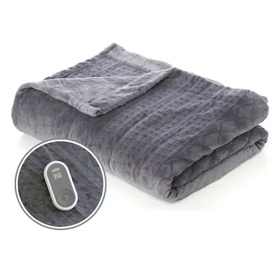 Light Marble 50-in x 60-in Polyester Heated blanket