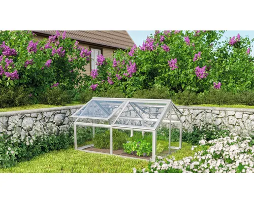 Pařeniště Vitavia Gamma skleněné 124,3 x 89 x 71,3 cm stříbrné