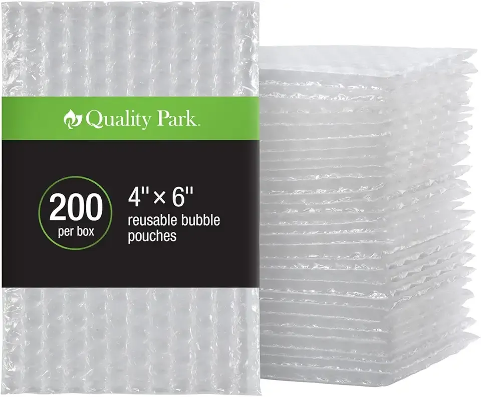 Quality Park Clear Bubble Pouches, Cushioned Packing and Shipping Bags, Great for Storage or Mailing, Reusable, 4"x 6", 200/box (QUA85921)