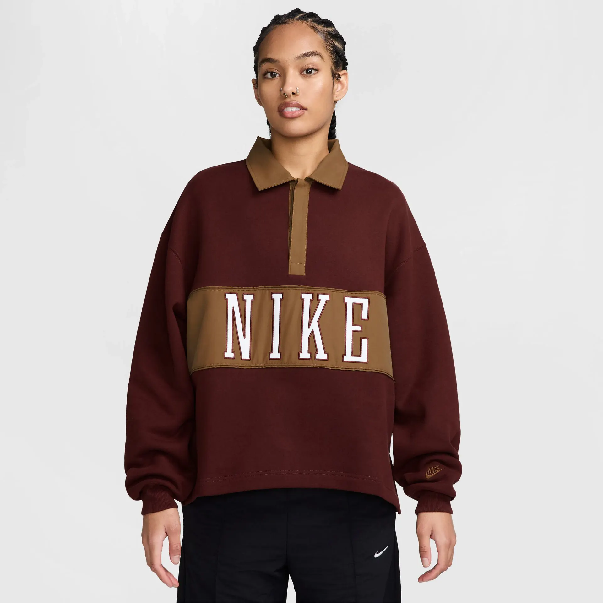 Studio Fleece Medium Weight Women's Oversized Rugby Sweatshirt