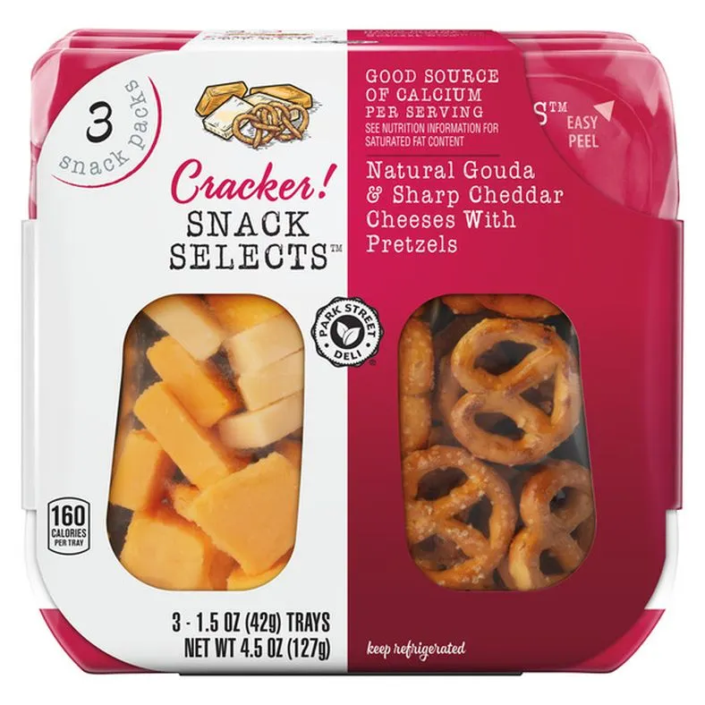 Park Street Deli Gouda, Sharp Cheddar and Pretzel Snack Selects, 3 count