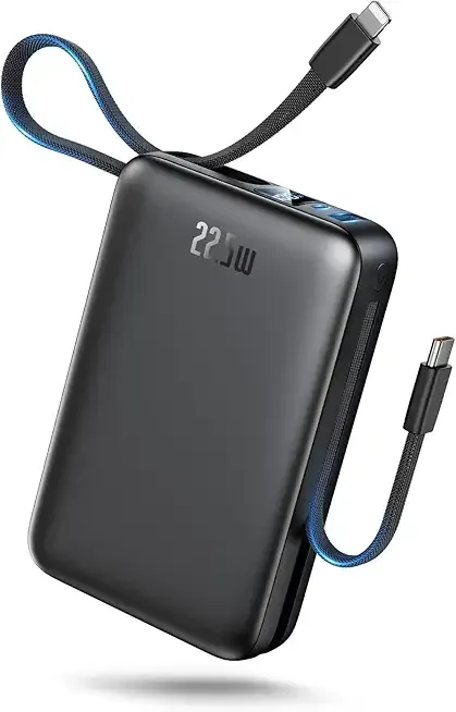 Portable Charger 50000mAh Power Bank, Portable Phone Charger with 2 Built in Cables, 22.5W Fast Charging Travel Essentials Battery Pack for iPhone, iPad, MacBook, Android, Samsung Galaxy etc.