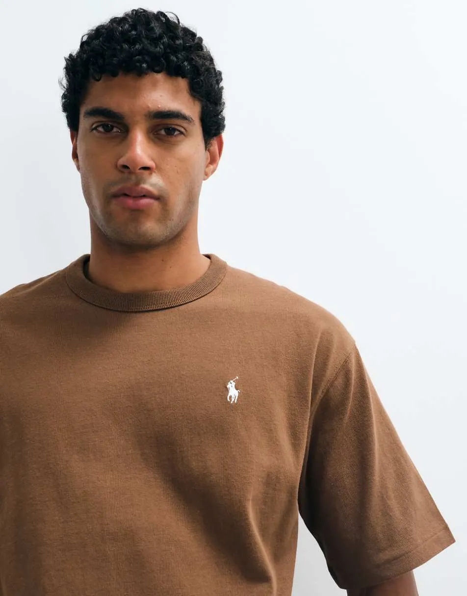 Polo Ralph Lauren icon logo relaxed fit t-shirt in brown