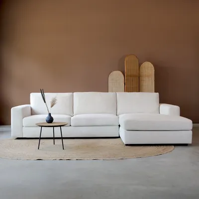 Hoekbank Avero beige chaise longue rechts