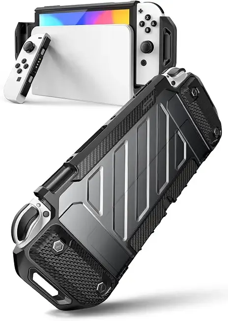 SUPCASE for Nintendo Switch OLED Case 2021 with Ergonomic Grip, FrostBlack | Military-Grade Protection, Dock Compatible, Anti-Slip, Protective Cover Accessories for Switch OLED, Unicorn Beetle Pro