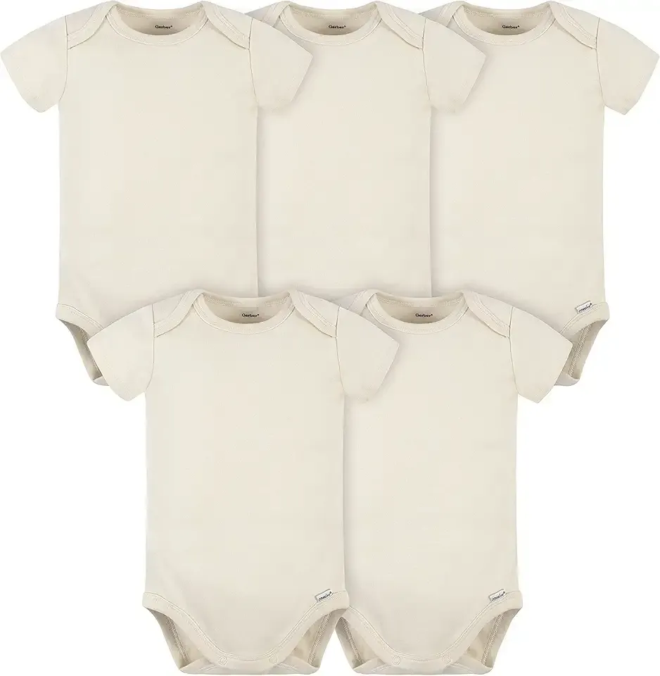 baby-boys 5 Pack Onesies Multi-packs Bundle Interlock 180 Gsm
