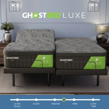 GhostBed Luxe 14” Memory Foam Mattress with Adjustable Base
