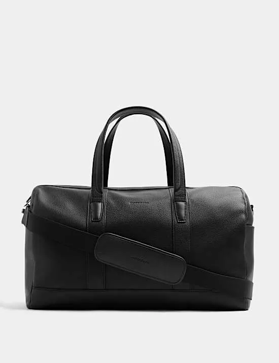 Leather Pebble Grain Weekend Bag