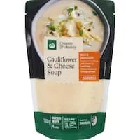woolworths chilled soup cauliflower & mature cheddar Pouch 500g