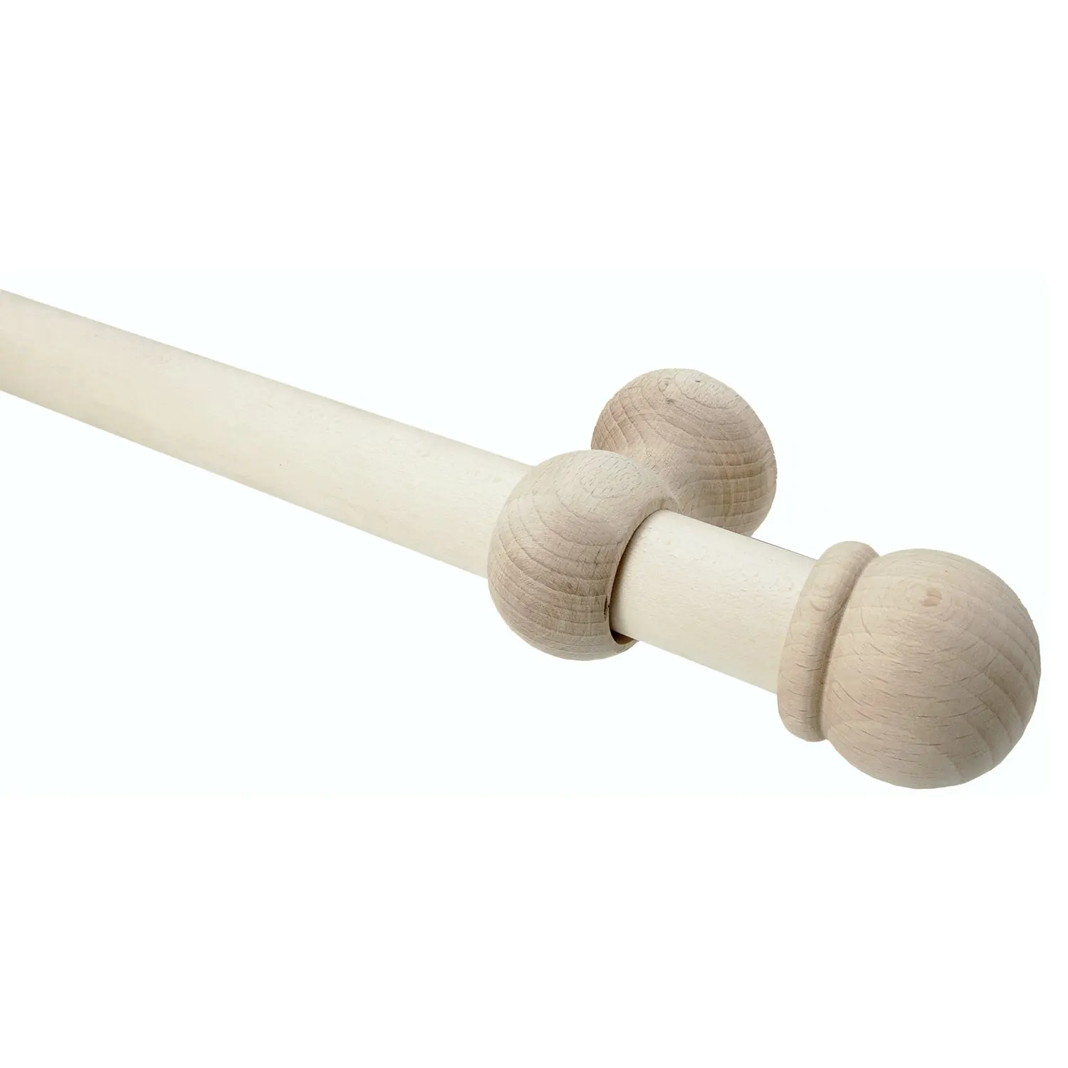 Kit Bastone in Legno per Tende Elisa Grezzo