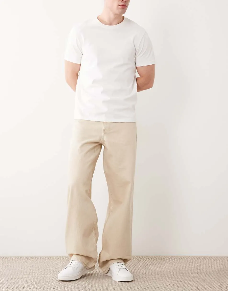 ASOS DESIGN baggy jeans in stone