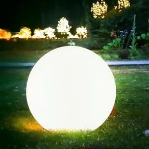 Lampada a sfera 30 cm da giardino da terra, design elegante, attacco e27, resistente agli agenti atmosferici ip65, illuminazione da esterno