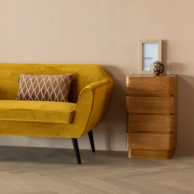 Rocco bank 150 cm velvet okergeel [fsc]