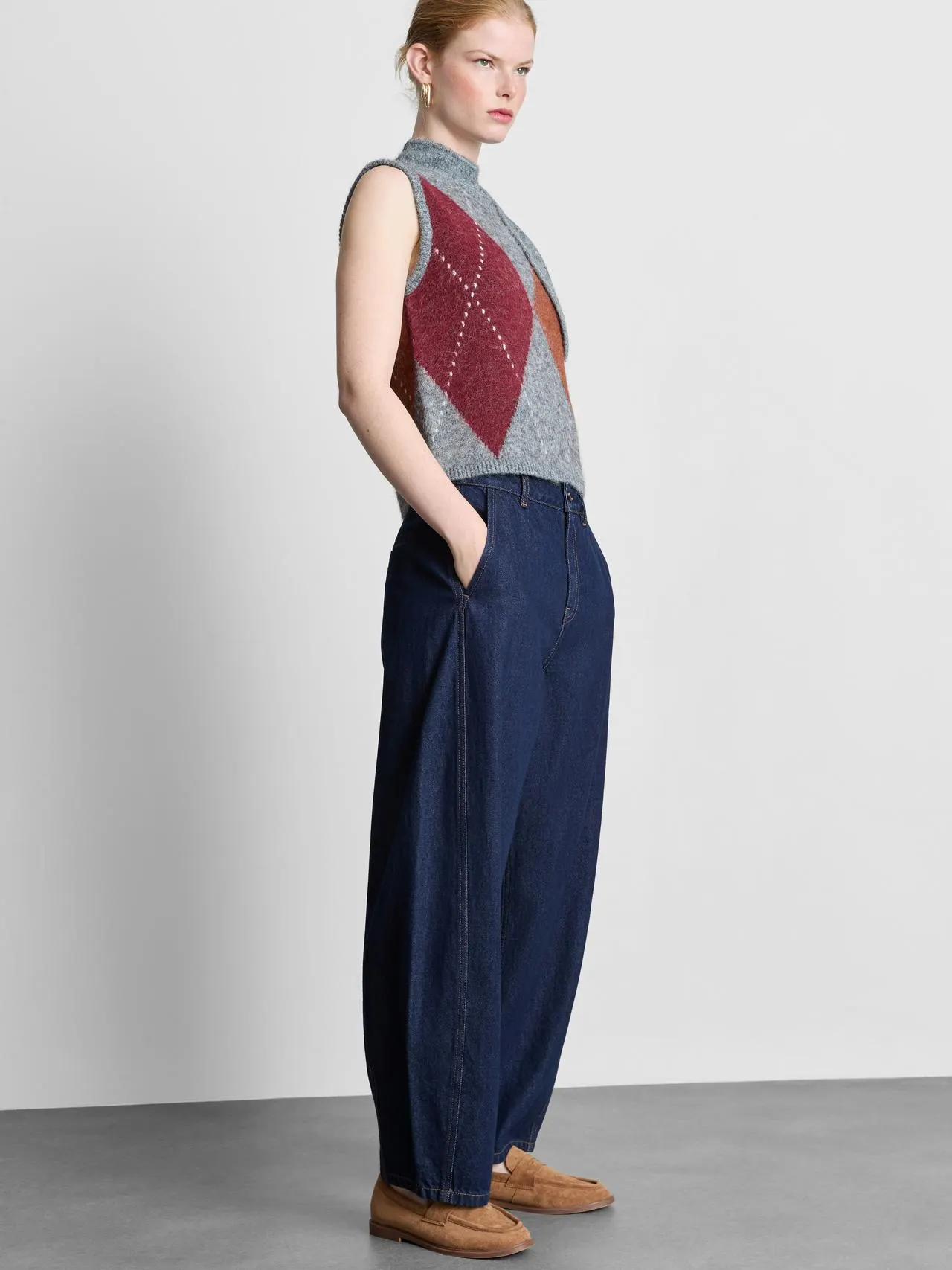 Jean barrel en denim de coton The Edit