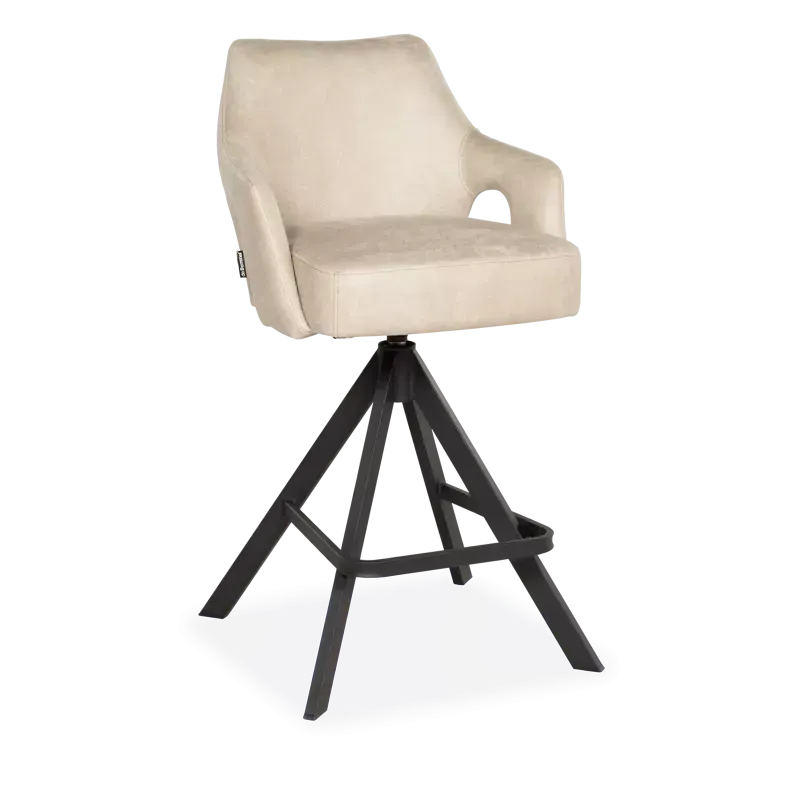 Barstoel Charlie - draaibaar - microleder Oxx Shell - pocketvering