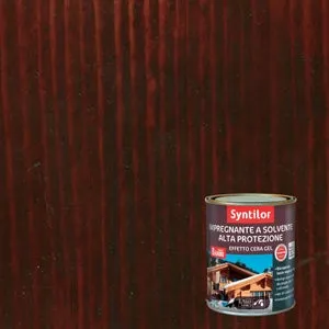 Impregnante per legno da esterno a con solvente SYNTILOR Alta Protezione noce scuro opaco 2.5 lt, 8 anni di protezione.