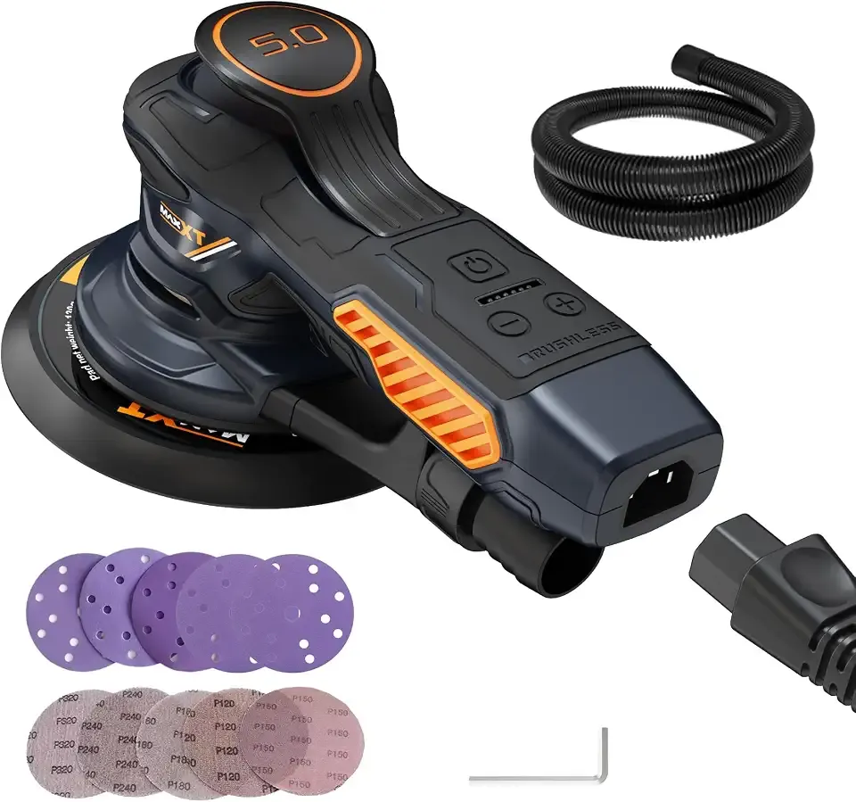 Ramdon Orbital Sanders for 6inch, 10000 RPM Electric Orbital Sander with 10PCS Sandpapers, 6 Variable Speed Wood Sander for Woodworking/Sanding/Polishing