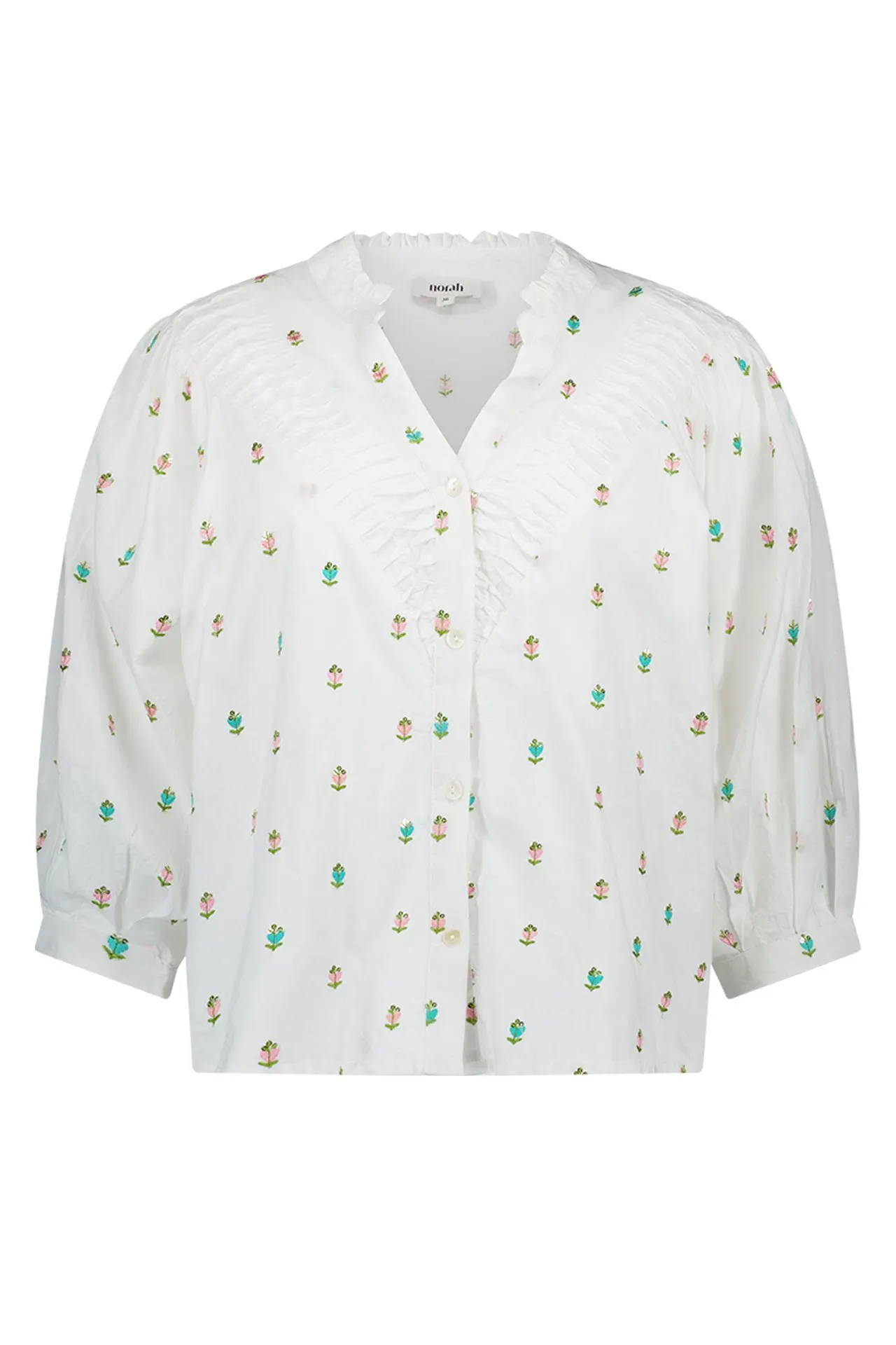 Witte blouse met borduursels