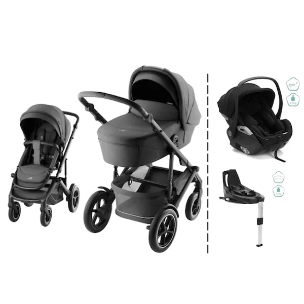 Britax | Smile 5Z kombivogn + Noa bilstol & Base | Mineral Grey
