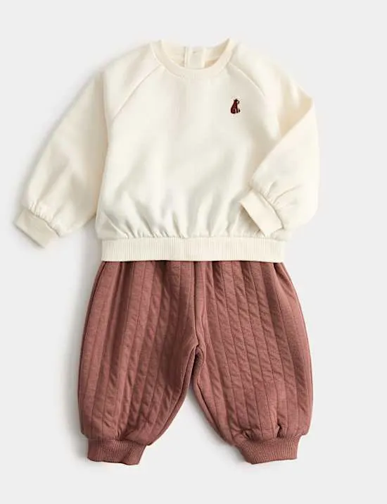 Jersey-Outfit aus Sweatshirt und Jogginghose (0–5 Jahre)
