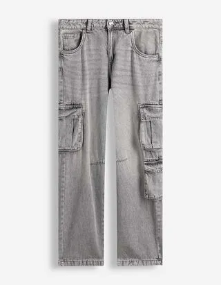 Pantaloni cargo - Baggy Fit - grigio