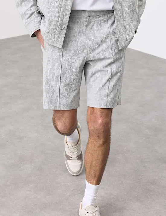 Elegante Seersucker-Stretch-Shorts