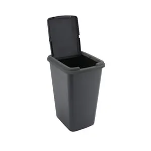Cubo de basura DELINIA Swing plástico negro 50 litros