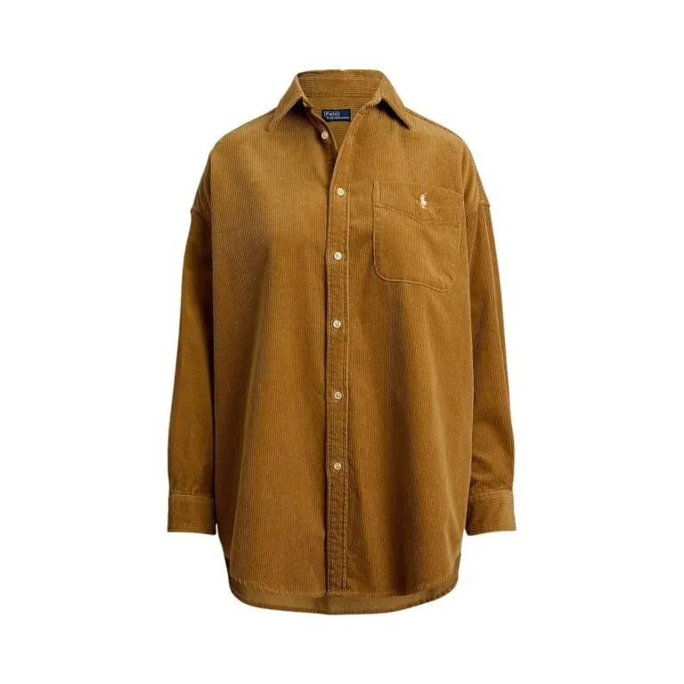 The Big Cotton Corduroy Shirt - Brun