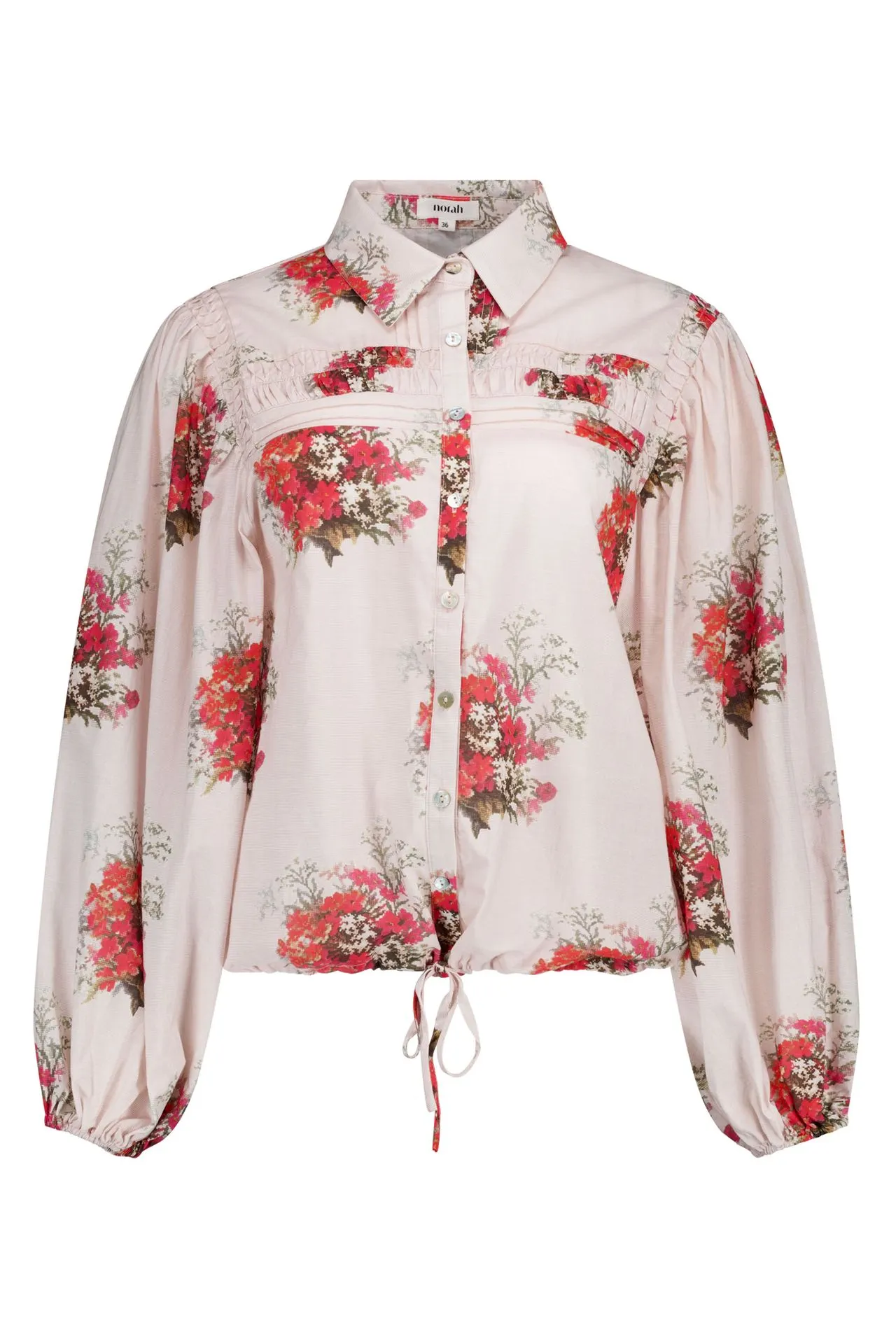 Lichtroze blouse met bloemen