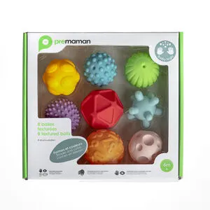 Set de 8 balles sensorielles texturées