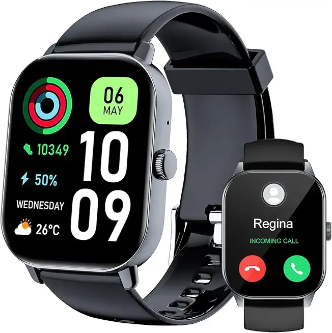 1.91" Smart Watch,Fitness Tracker,Smart Watches for Men and Women with Message Call Function,120+ Sport Modes, IP68 Waterproof,24 Hours Heart Rate/Sleep Monitor,for Android/iOS
