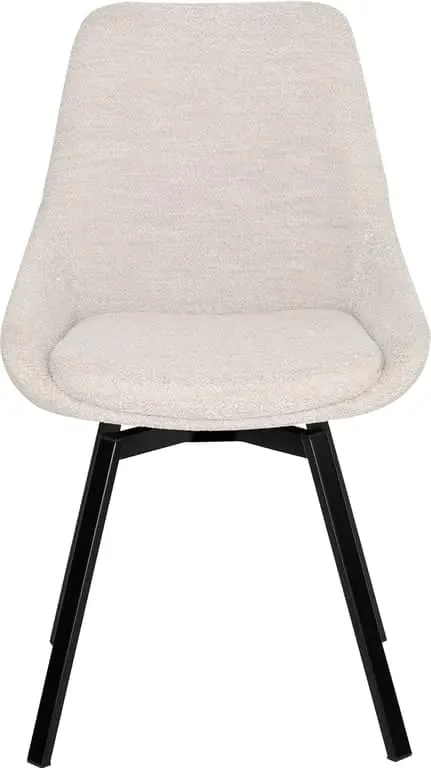 Nora spisestol Med sving, stoff Alpine natural med svarte ben