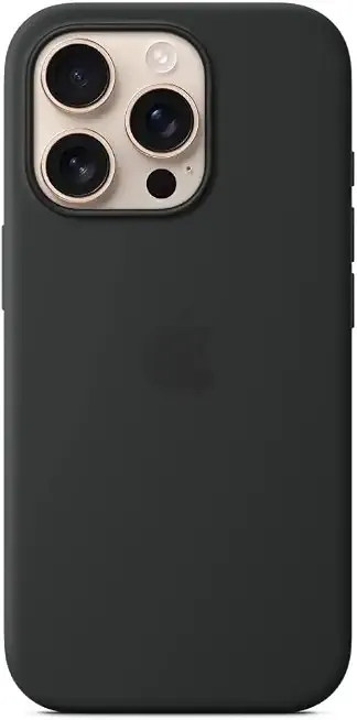 Apple iPhone 16 Pro Silicone Case with MagSafe and Camera Control: Lightweight Phone Case, Wireless Charging Compatible, Smooth Matte Finish, Black