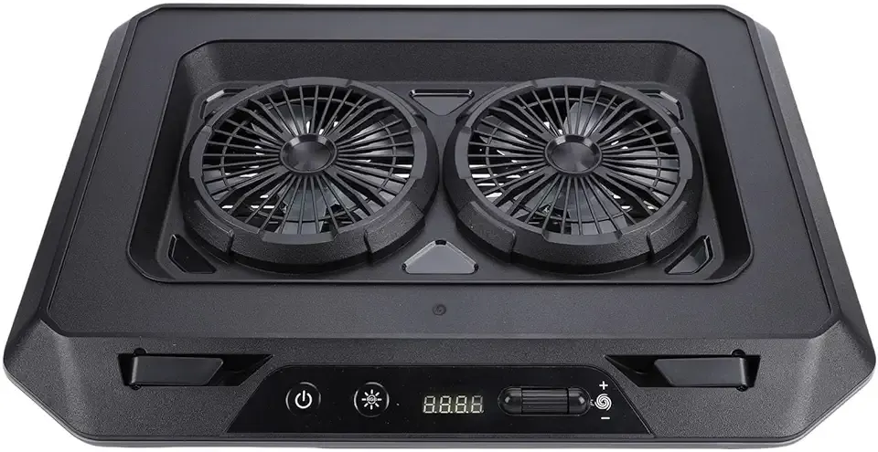 Vikye RGB Laptop Cooling Pad, Adjustable Height Cooler with 2 Fans and 10 Light Modes for 15.6 19 inch Gaming Laptops