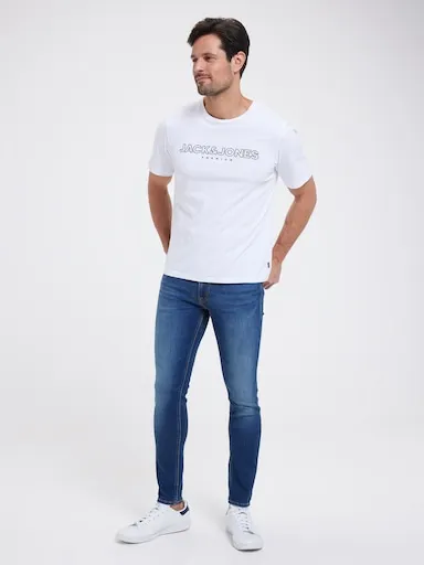 JACK AND JONES Skinny Liam Original 005 In Blue Denim Jean