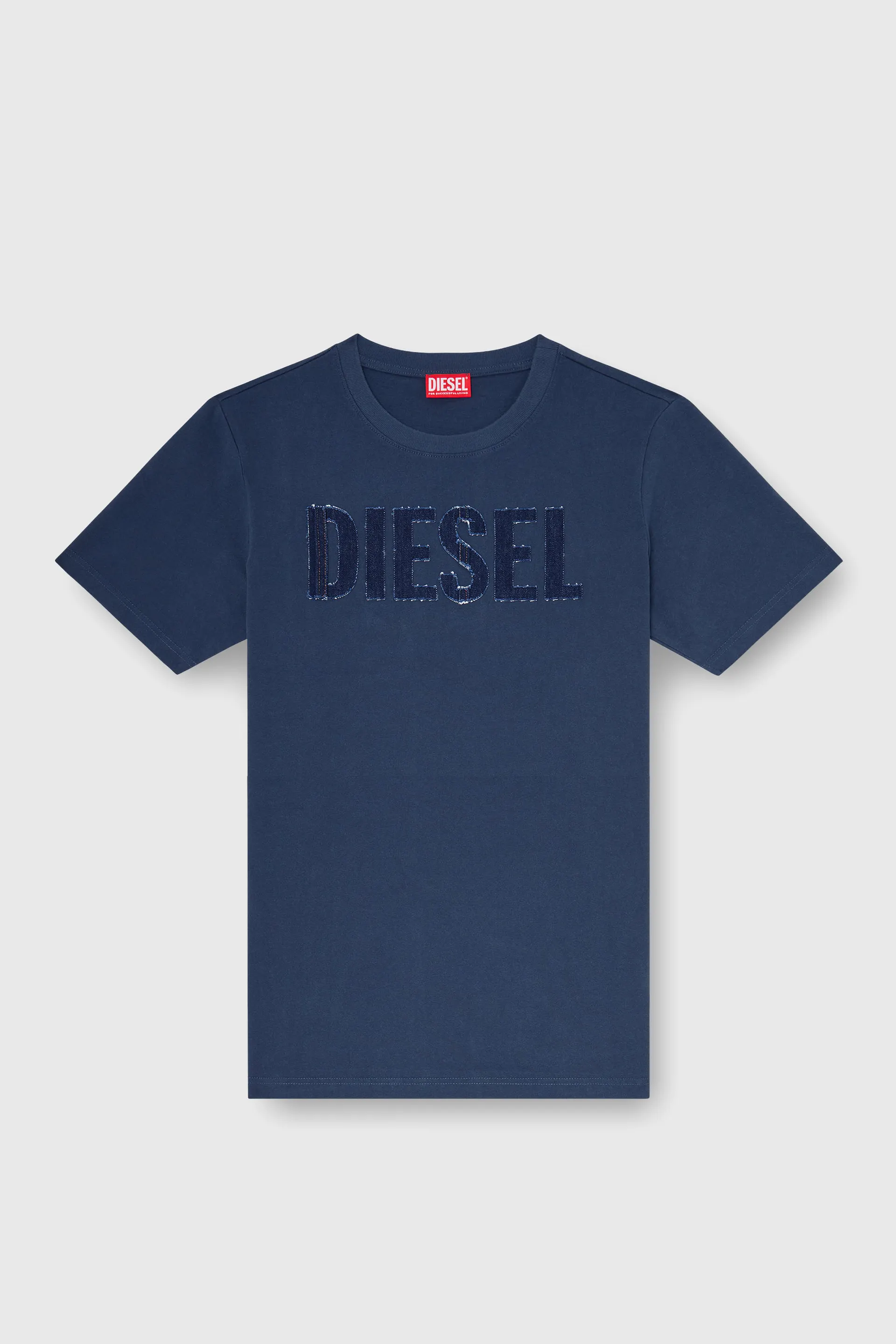 Cotton T-shirt with tonal Diesel logo print